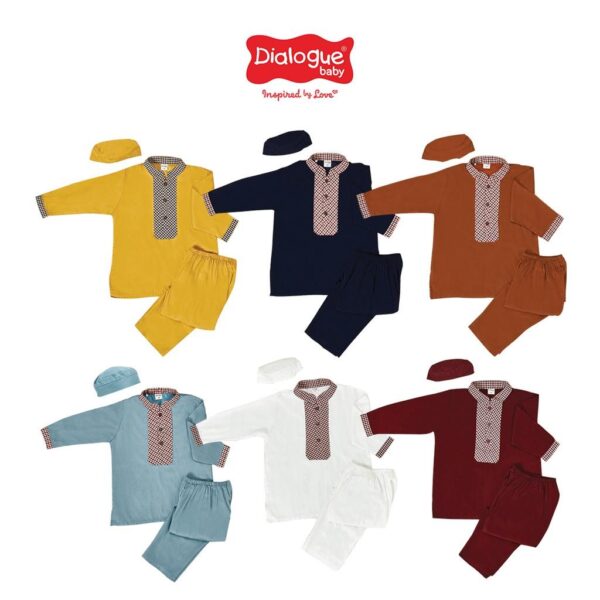 Dialogue Apparel Koko Peci Ameer Collar Set Long Sleeve - Gambar 2