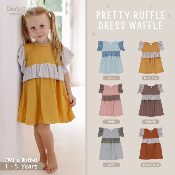 Dialogue Apparel Pretty Ruffle Dress Waffle