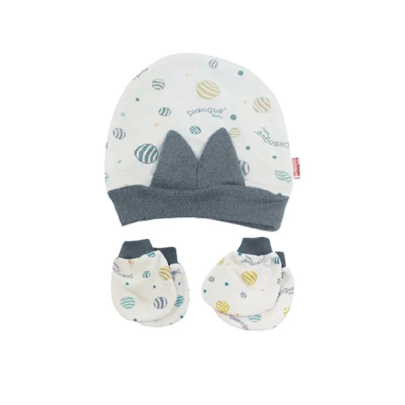 Dialogue Baby Topi + Sarung Tangan Kaki Neci Print Motif Grafis