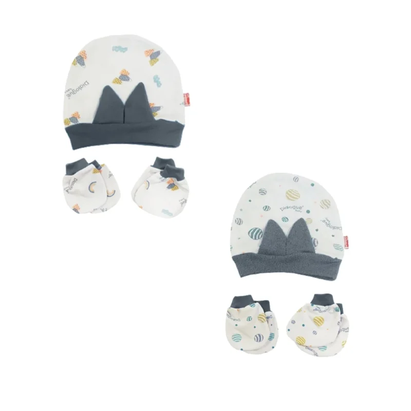Dialogue Baby Topi + Sarung Tangan Kaki Neci Print Motif Grafis - Image 4