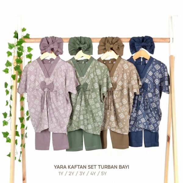 Dialogue Baby Yara Kaftan Set Turban Setelan Bayi - Gambar 2