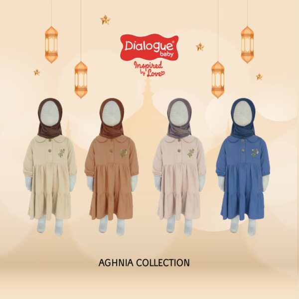 Dialogue Baby Aghnia Gamis Set Hijab Anak Bayi - Gambar 2