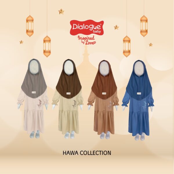 Dialogue Baby Hawa Gamis Set Hijab Anak - Gambar 2