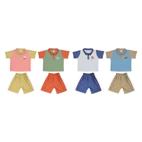 Dialogue Baby Setelan Anak Polo Under The Sea Polo Short Pants Set - Gambar 2